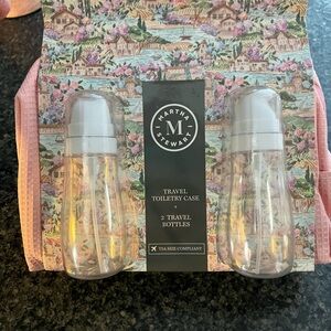 Martha Stewart Pink Travel Toiletry Set with Bottles
